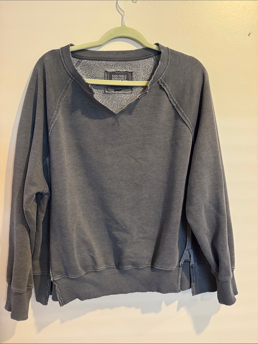 American Eagle Outfitters Washed Charcoal Crewneck Sweatshirt